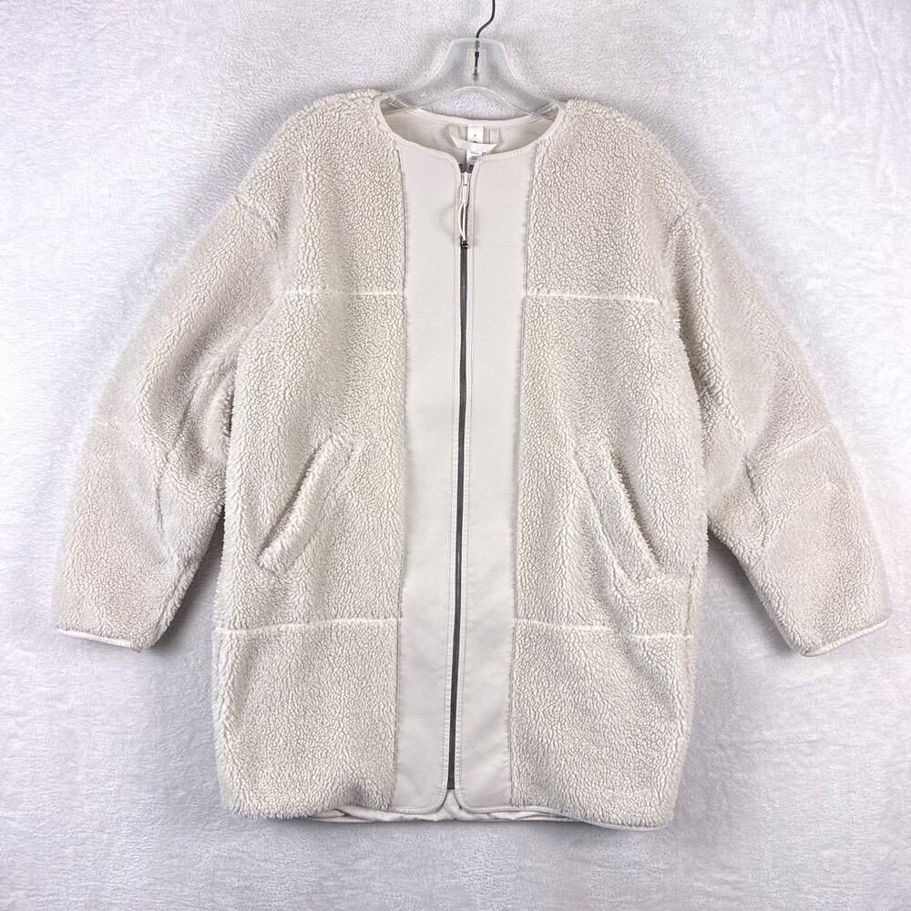 Lululemon Full Zip Fleece Jacket Womens 4 Ivory Oversized Preppy Baddie Yoga